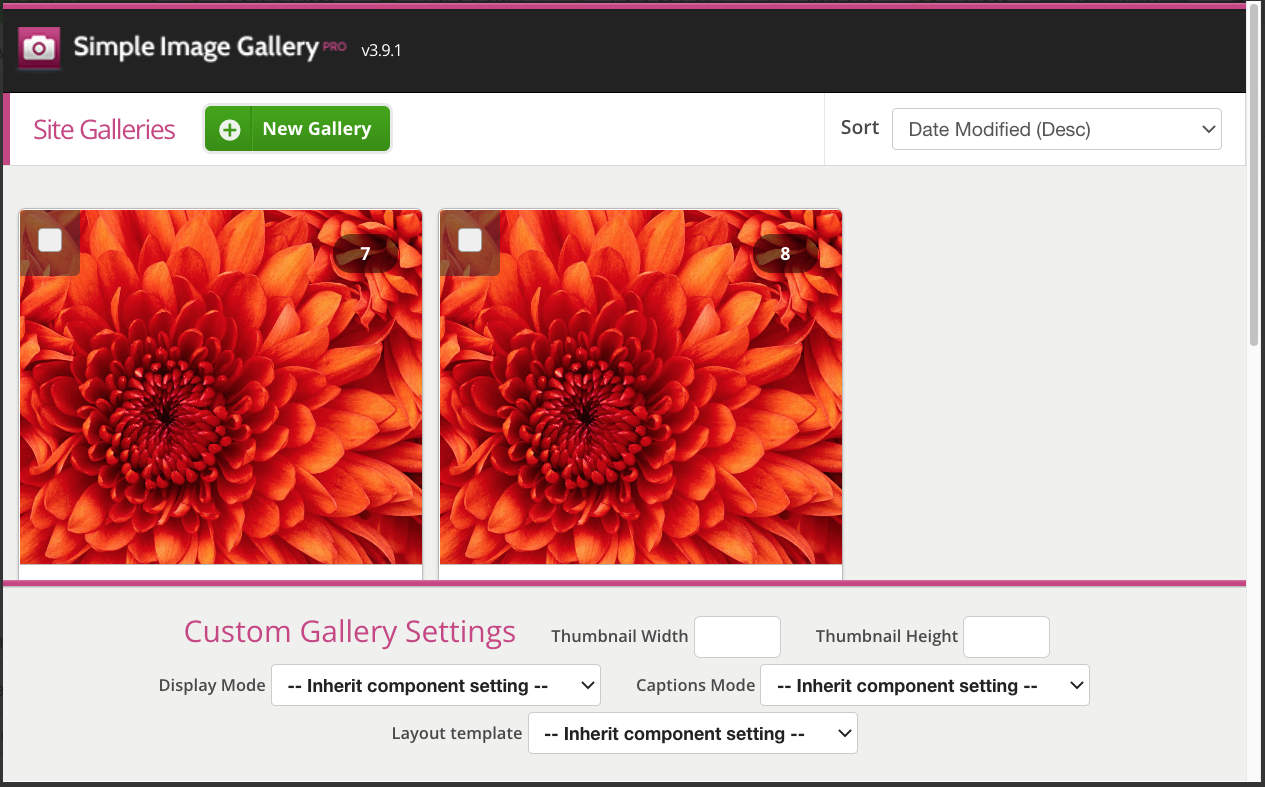 Adding Galleries